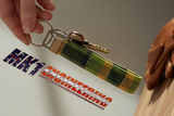 Handmade VW Bus Keychain Westfalia plaid Upholstery