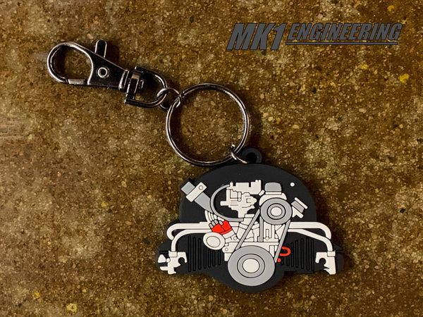 VW Bug Bus Beetle Engine Key Chain