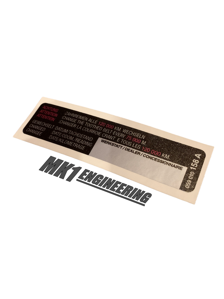 Genuine VW MK1 MK2 timing belt interval sticker – MK1Engineering